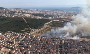 İstanbul'da askeri alanda yangın