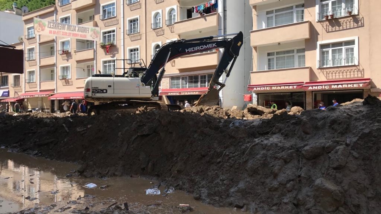 Toprak altında kalan araçlar vinç yardımıyla bulundukları yerden kaldırılırken, DSİ ekipleri de ilçe merkezinde yıkılan köprü üzerinde çalışmalarına devam ediyor.