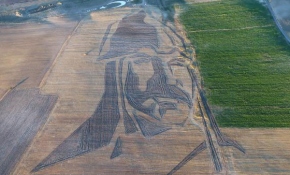 121 dönüm tarla üzerine Sultan Alparslan'ın silueti yapıldı