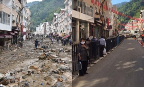 Giresun'daki sel felaketinin izleri siliniyor