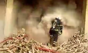 Yangın sırasında patlama anı kamerada