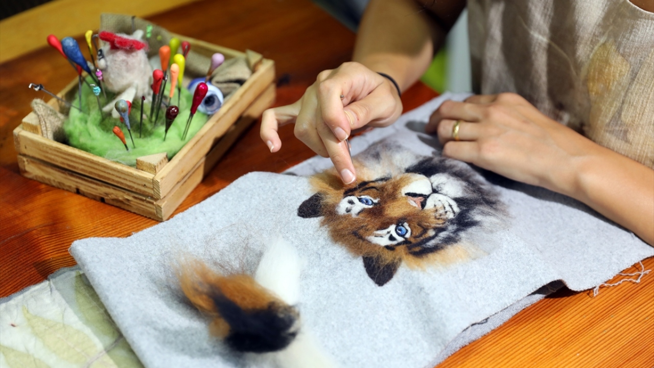 Hande Sümer Yıldırım, geleneksel keçe üzerine çalıştığını ancak keçe iğneleme alanında yoğun işler çıkardığını belirterek, şöyle devam etti: