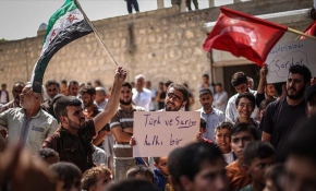 İdlib halkından Türkiye'ye destek gösterileri