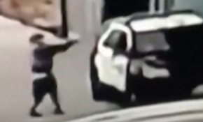 Los Angeles'ta polise silahlı saldırı kamerada