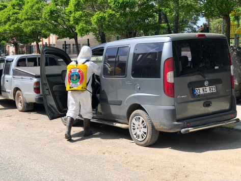 Edirne Süloğlunda özel araçlar ücretsiz dezenfekte ediliyor