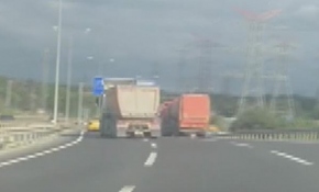 120 km hızla makas atan hafriyat kamyonu kamerada