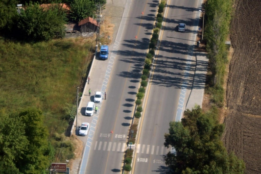 Jandarmadan helikopterli trafik denetimi