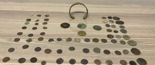 Düzcede Roma dönemine ait 71 sikke ve 1 bileklik ele geçirildi