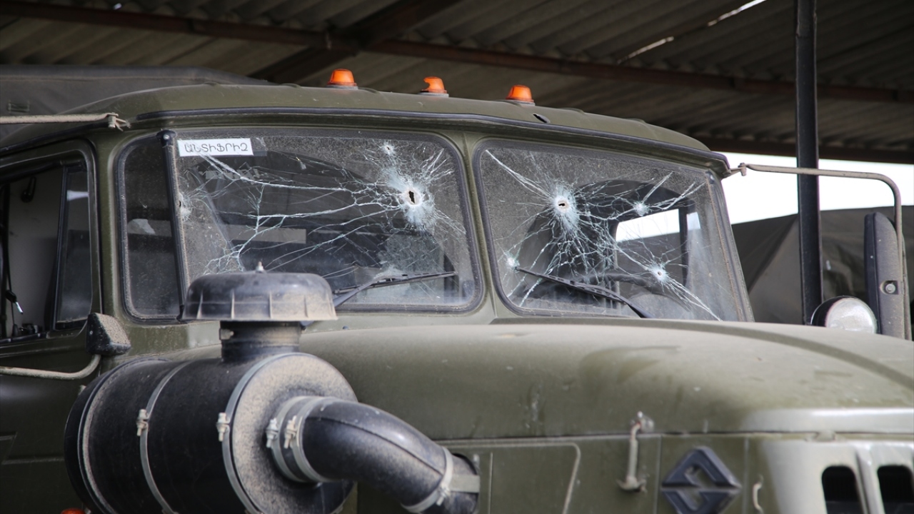 Ele geçirilen araçlar arasında 2019 Rus yapımı "Ural" markalı kamyonlar da bulunuyor.