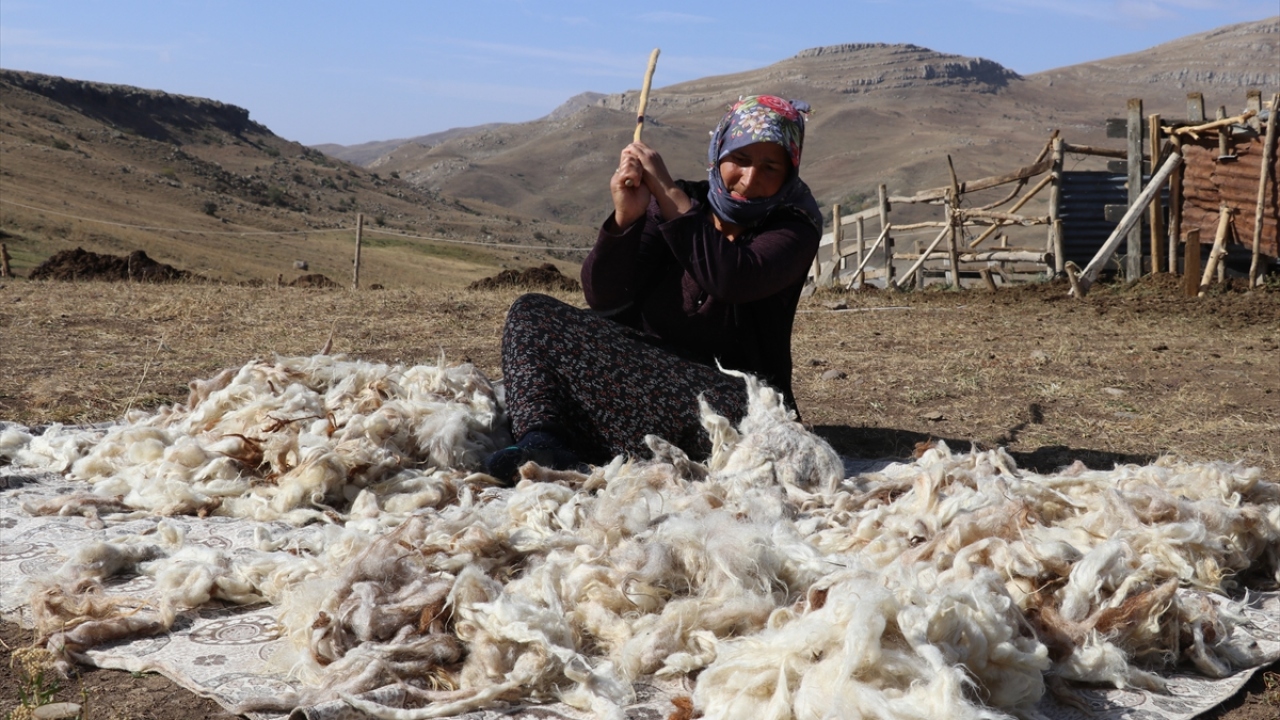 Yaylada yıkadıkları küçükbaş hayvanların yünlerini de sererek güneşte kurutan kadınlar, havaların soğumaya başladığı bugünlerde ısınmak için soba yakıp üzerinde çeşitli yemekler yapıyor. 