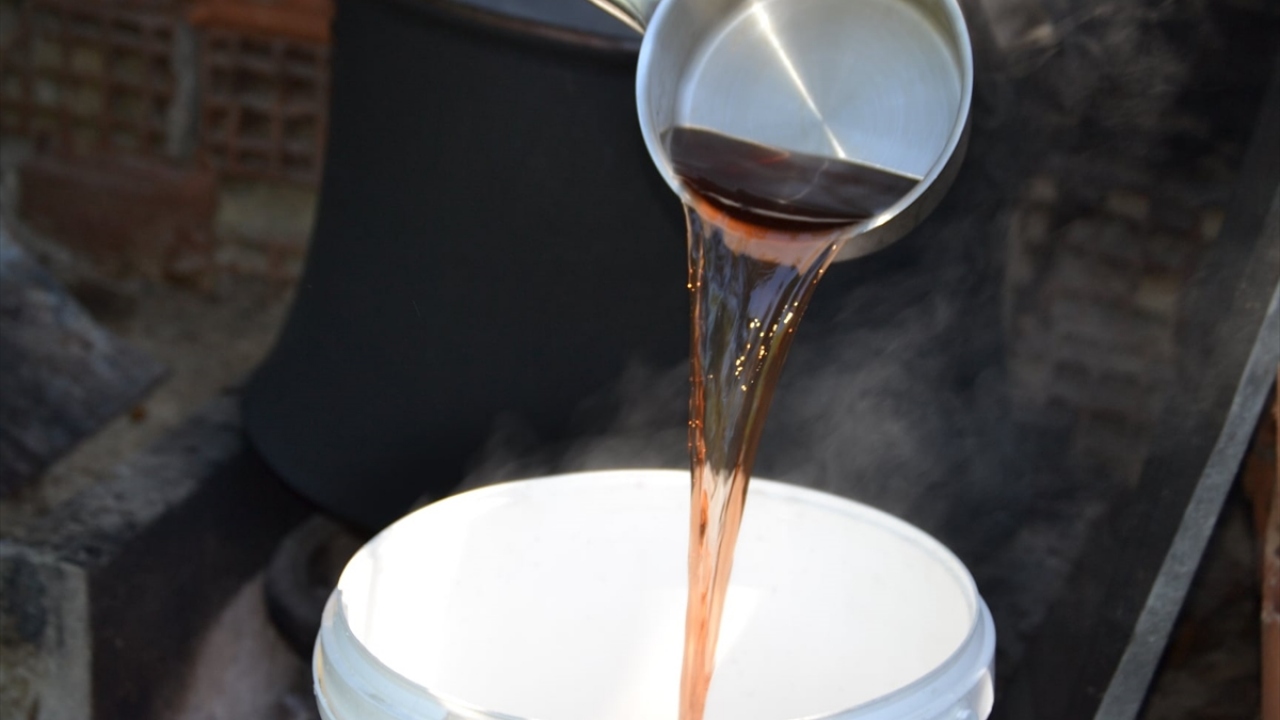 Her yıl olduğu gibi sonbaharda pekmez yapmaya başladıklarını anlatan Büyükacar, pekmez yapımını şöyle anlattı: