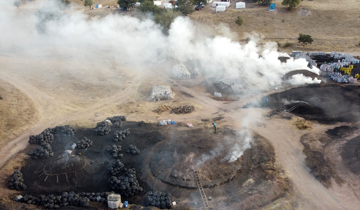 Duman ve is kokusuyla verilen mücadelenin ardından meşe odununu mangal kömürüne dönüştüren eller, buram buram emek kokuyor.