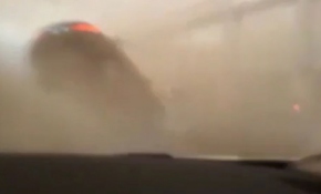 Fabrika tahliye edilirken hortuma kapılan sürücünün beli kırıldı