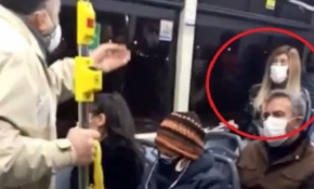 Belediye otobüsünde koronavirüs paniği