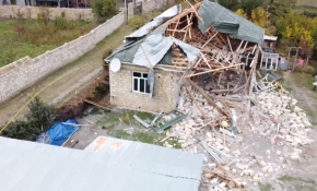 Terter'deki yıkım havadan görüntülendi