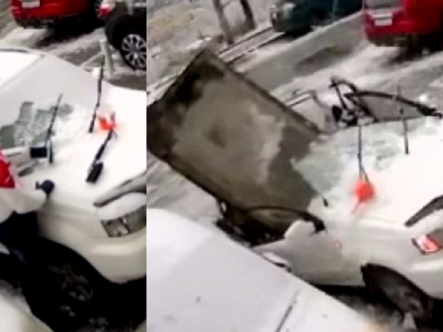 Binadan düşen beton parçasından kıl payı kurtuldu