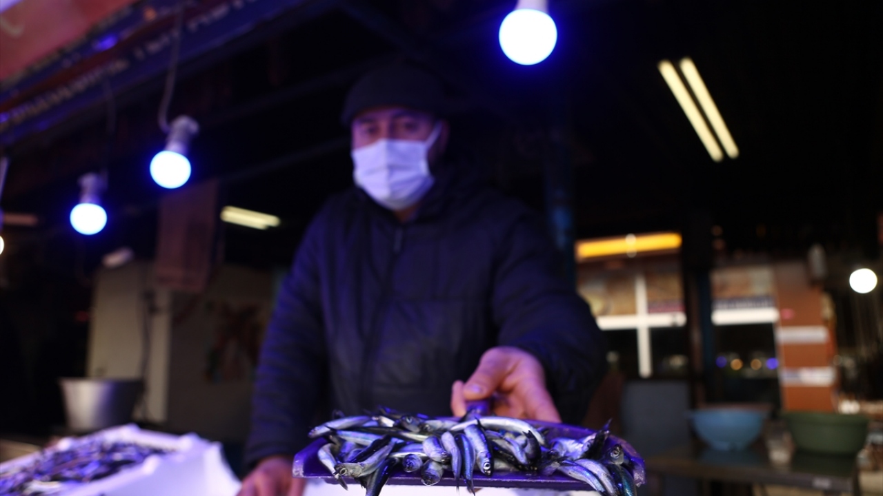 Kent merkezinde bulunan balık pazarındaki tezgahlarda hamsi, şu anda 10-15 lira arasındaki fiyatlarda satışa sunuluyor.