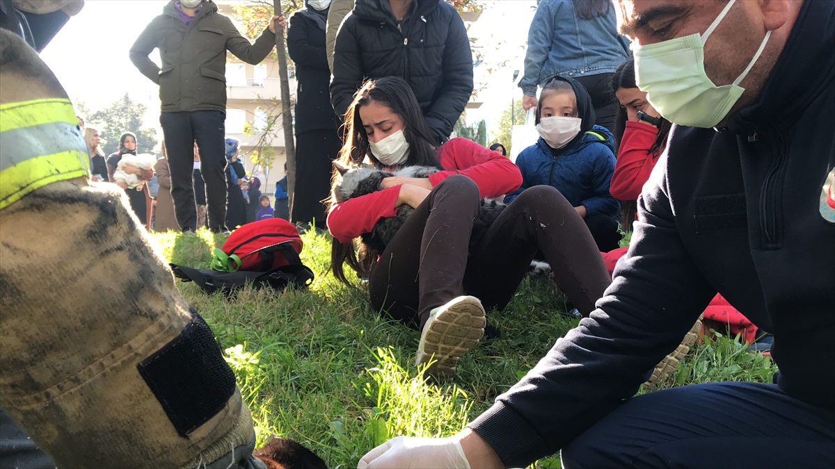 Bölgeye itfaiyenin ulaşmasının ardından S.E. ve S.E. isimli kız kardeşler, kedilerinin evde mahsur kaldığını söyleyerek ekiplerden yardım istedi.