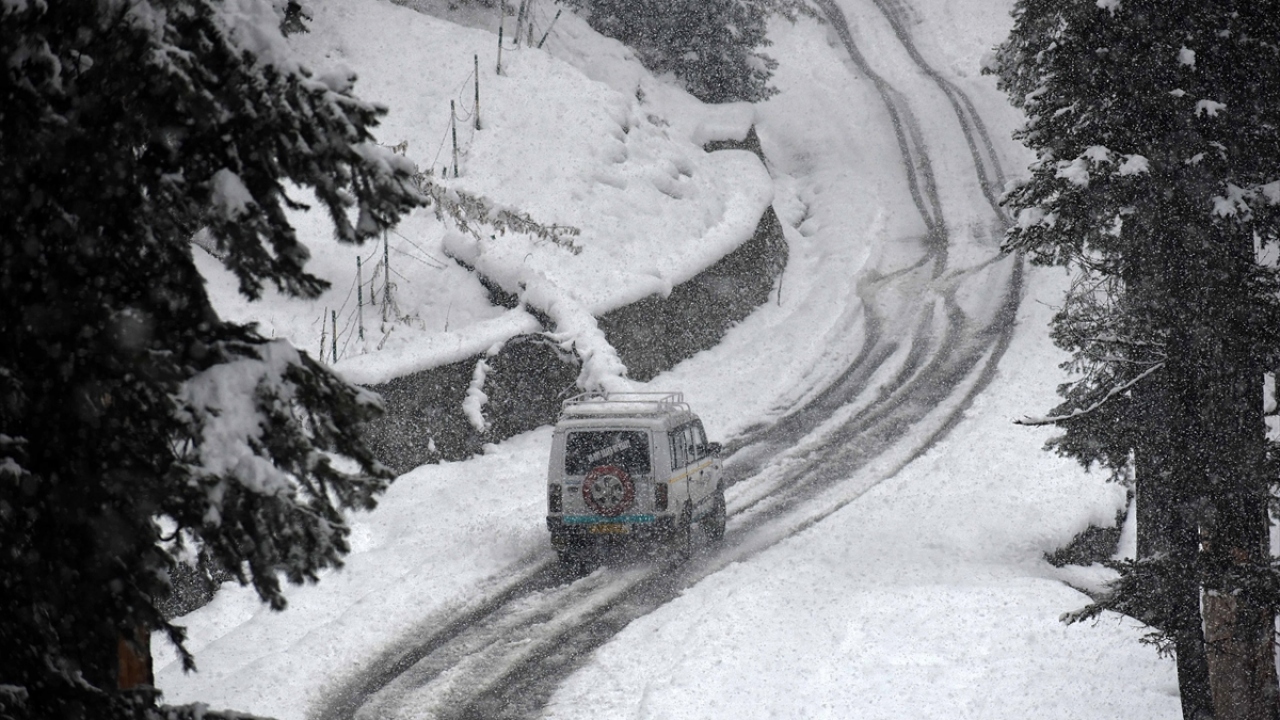 Across the snow. Across the snow