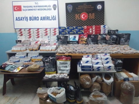 Kütahyada kaçak tütün operasyonu