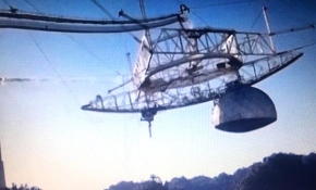 57 yıllık dev teleskobun yıkılma anı drone ile görüntülendi