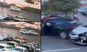 Yola atlayan kedi trafiği birbirine kattı