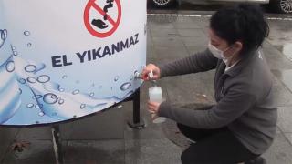 Tekirdağ'da virüse karşı dezenfektan çeşmeleri kuruldu