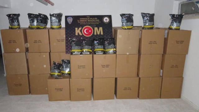 Kırıkkalede 1 tondan fazla kaçak tütün ele geçirildi