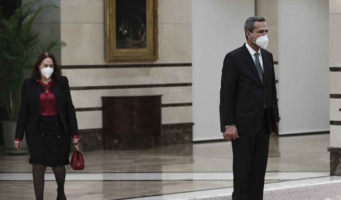 Cumhurbaşkanlığı Külliyesi`ndeki kabulde, Büyükelçi Leitao, Erdoğan`a güven mektubu sundu.