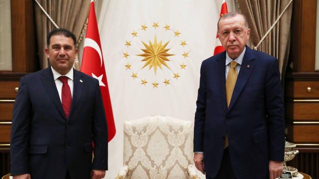 Cumhurbaşkanı Erdoğan, KKTC Başbakanı Saneri kabul etti