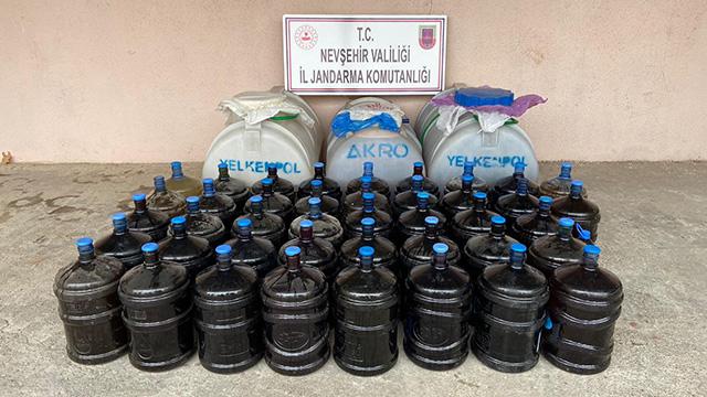 Nevşehirde 2 bin litre kaçak içki ele geçirildi