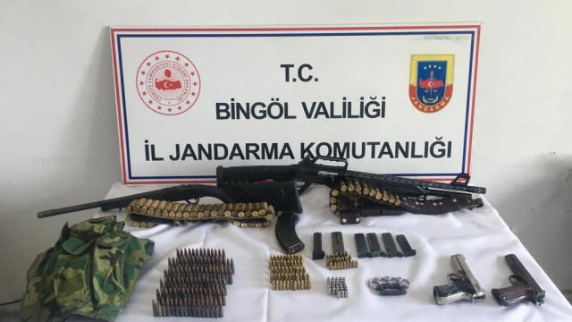 Bingölde silah ve mühimmat ele geçirildi