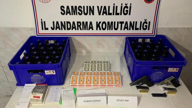 Samsunda kumar evinden uyuşturucu ve silah da çıktı