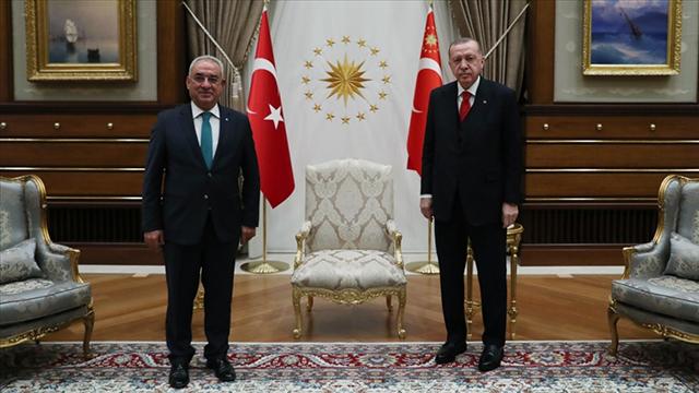 Cumhurbaşkanı Erdoğan, DSP Genel Başkanı Aksakalı kabul etti