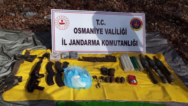 Osmaniyede PKKya yönelik operasyonda patlayıcı, mühimmat ve yaşam malzemeleri bulundu