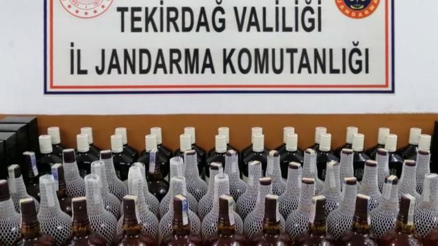 Tekirdağda 110 şişe kaçak içki ele geçirildi