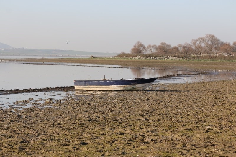 Suların yüzlerce metre çekilmesi ile gölde yeni kıyı seti oluştu. 