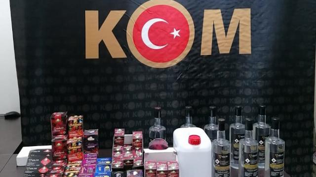 Antalyada kaçak içki operasyonunda bir şüpheli yakalandı