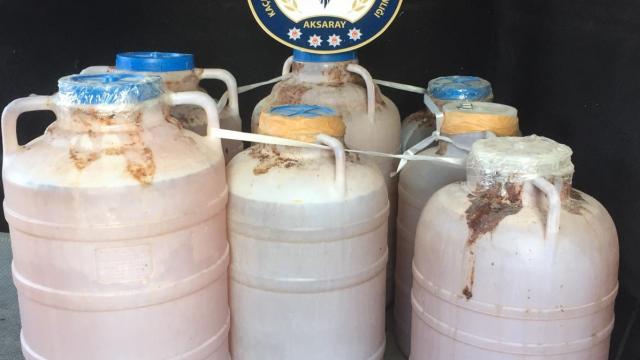 Aksarayda 390 litre kaçak şarap ele geçirildi