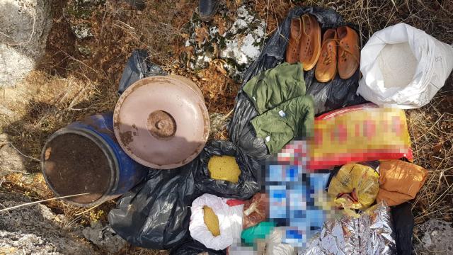 Adıyamanda teröristlerin kullandığı yaşam malzemeleri ele geçirildi