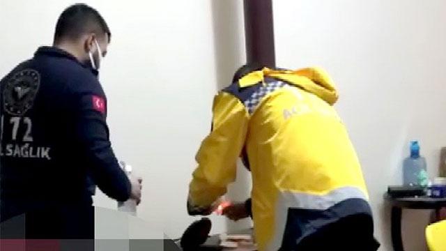 Hastaya müdahaleye giden sağlık ekipleri soba yaktı