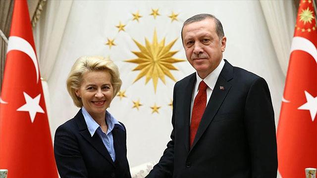 Cumhurbaşkanı Erdoğan, AB Komisyonu Başkanı Leyen ile görüştü