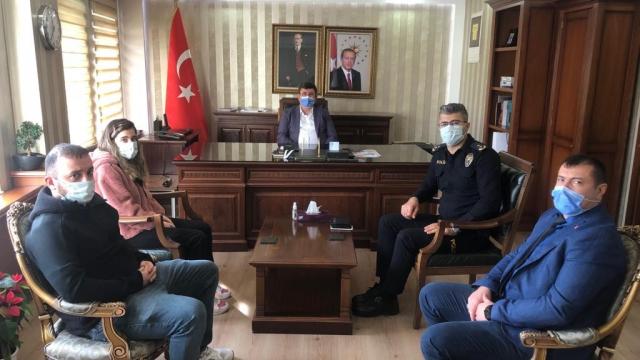 Kendini kurtaran kahraman emniyet müdürüne teşekkür ziyareti