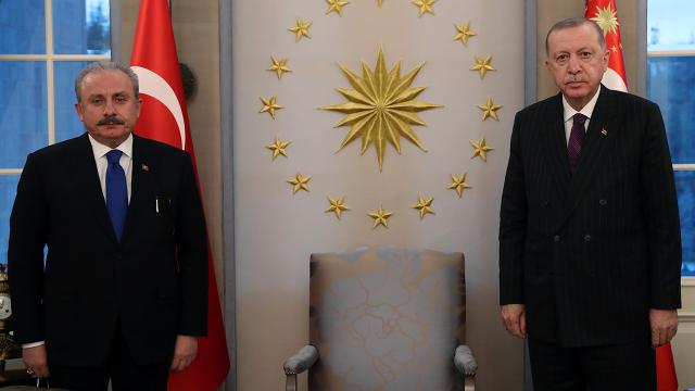 Cumhurbaşkanı Erdoğan, TBMM Başkanı Şentopu kabul etti
