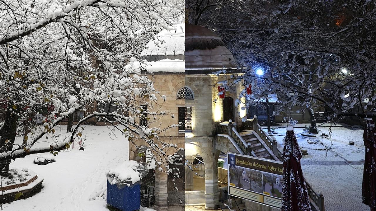 Fotoğrafta gece ve gündüz aynı açılardan Kozahan görülüyor.