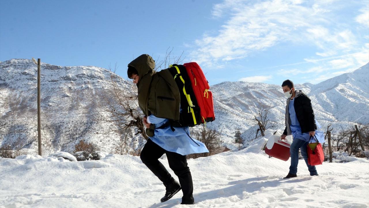 Bu kapsamda Bitlis`in merkeze bağlı Narlıdere ve Yeşilsırt köylerine giden ekipler, burada yaşayan 85 yaş ve üstü 6 vatandaşın aşısını yaptı.