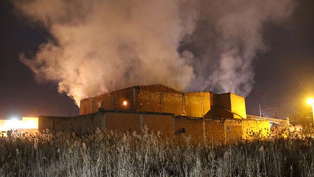 Uşakta fabrika yangını