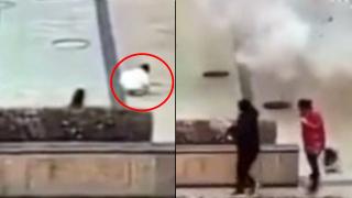 Kanalizasyona fişek attı, rögar kapaklarını havaya uçurdu