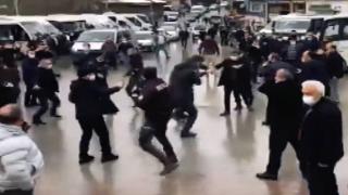 Otobüsçülerin tartışması arbedeye dönüştü