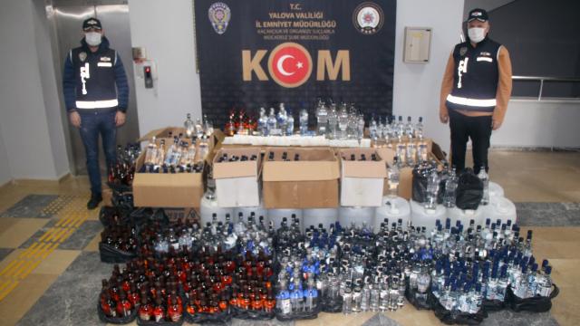 Yalovada kaçak içki imalathanesine baskında iki kişi gözaltına alındı